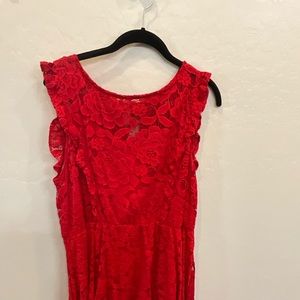 Lauren Conrad Woman XL Red lace dress